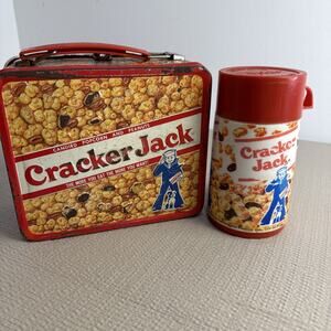 Vintage Cracker Jack Metal Lunch Box w/ Thermos Complete Aladdin 1979?
